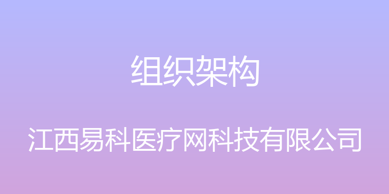 组织架构 - 江西易科医疗网科技有限公司